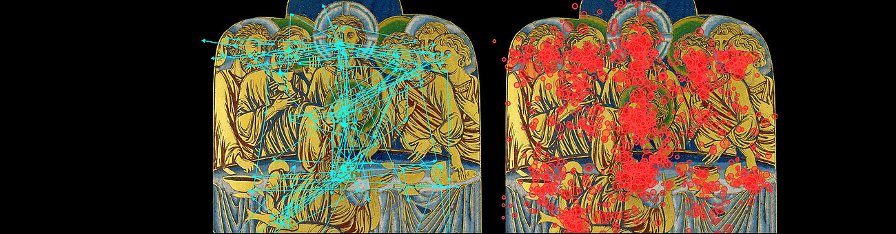 Visualization of Fixations vs. Saccades on Nikolaus de Verdun’s Last Supper (1181)